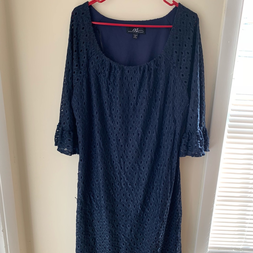 Navy Blue Printed Dress.